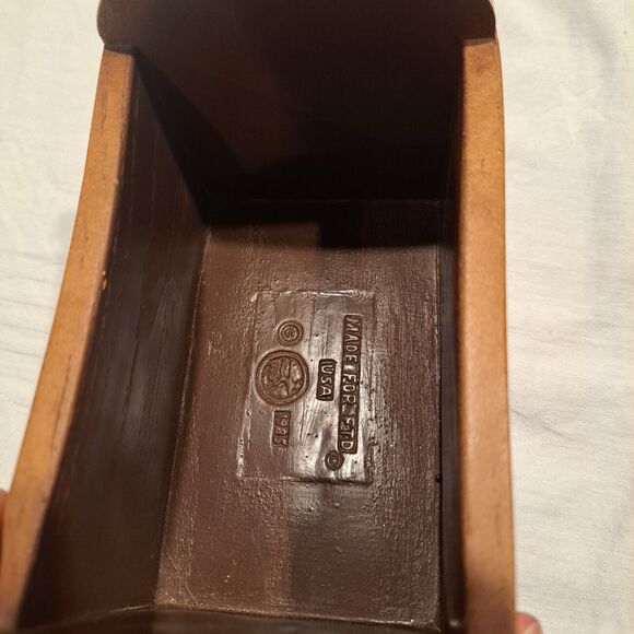 Vintage US MAIL BOX PLANTER blow mold Made for FTD 1985 brown w/ red flag retro - Picture 8 of 8